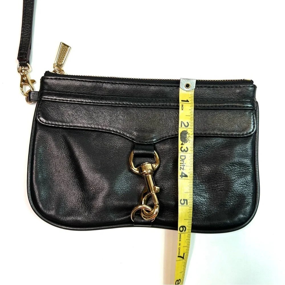 Rebecca Minkoff Skinny Mac Black Leather Clutch Wristlet - Picture 11 of 12